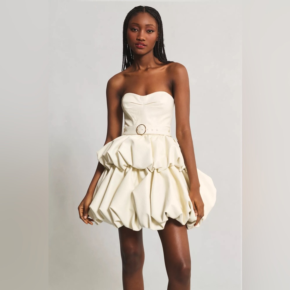 Anthropologie Let Me Be Strapless Belted Mini Dress Size Small